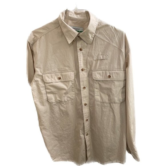 Orvis Other - Orvis Buzz Off Shirt Mens Large Tan Khaki Insect Shield Repellent Long Sleeve